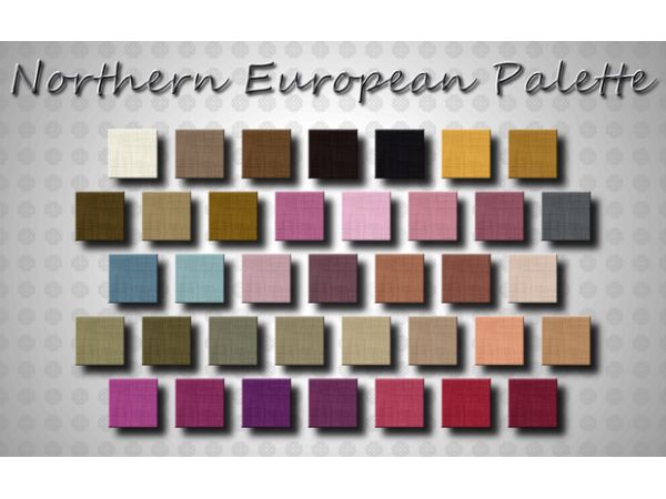 Northern & Southern European Dyes Palette Sims 4 CC