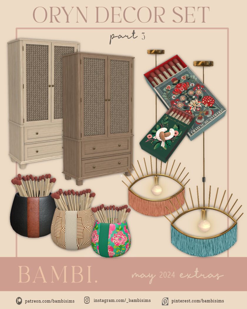 Oryn Decor SET P3 by Bambisims Sims 4 CC