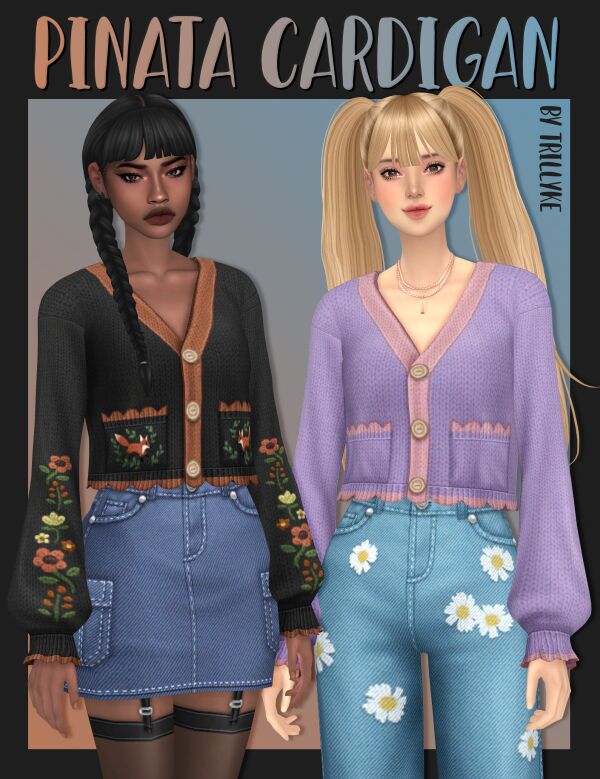 Pinata Cardigan By Trillyke Sims 4 CC