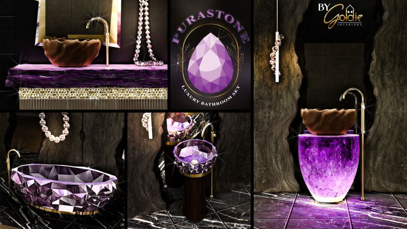 Purastone: Elegant Bathroom Set with Free Gift Sims 4 CC