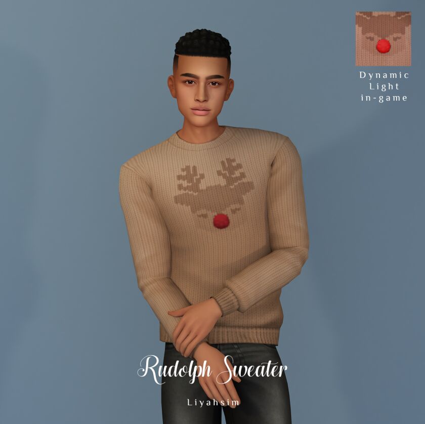 sims 4 cc rudolph sweater gift 3