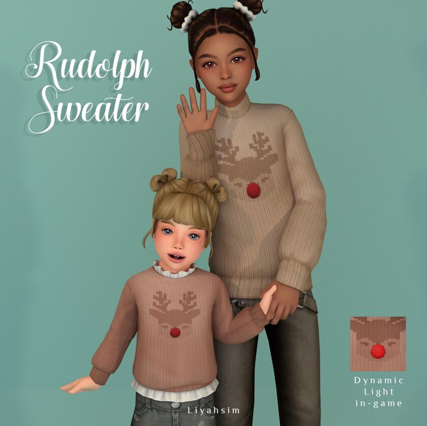 sims 4 cc rudolph sweater gift 5