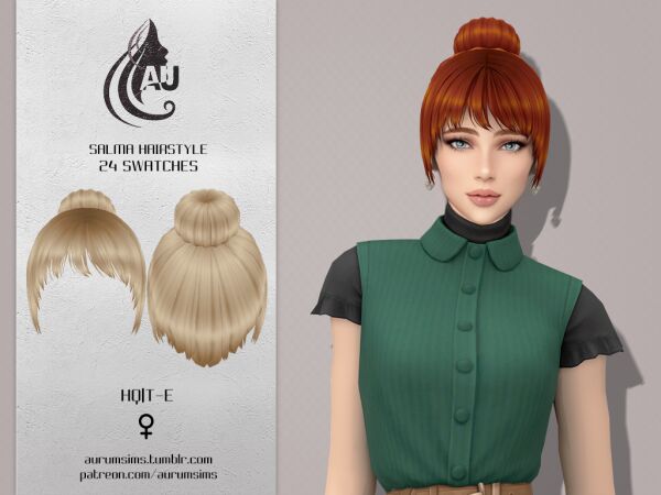 Salma – Stunning Updo Hairstyle for Sims 4 Sims 4 CC