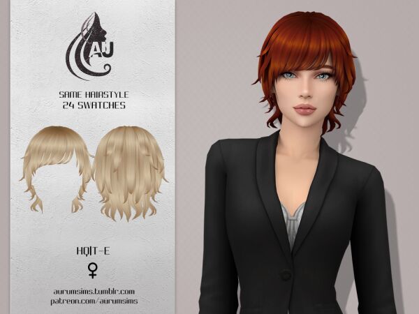 Same – Short Female Hairstyle Sims 4 CC