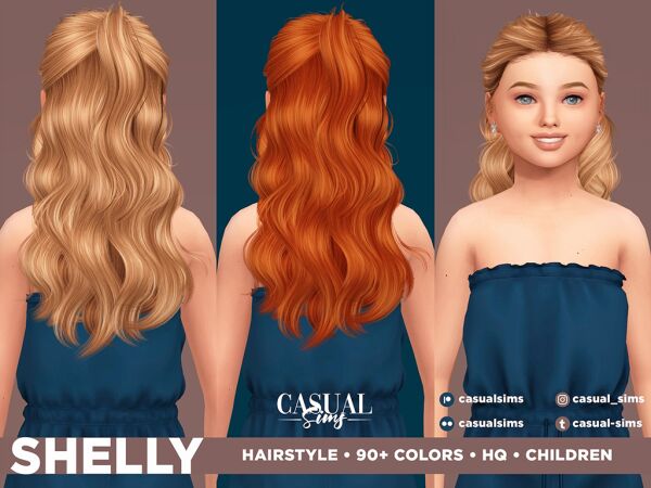 Shelly Hairstyle For Kids Without Bangs Sims 4 CC