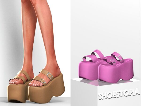 Stylish Dama Platform Sandals for The Sims 4 Sims 4 CC