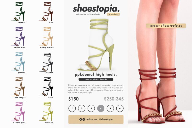 sims 4 cc shoestopia ppkdumall high heels 2