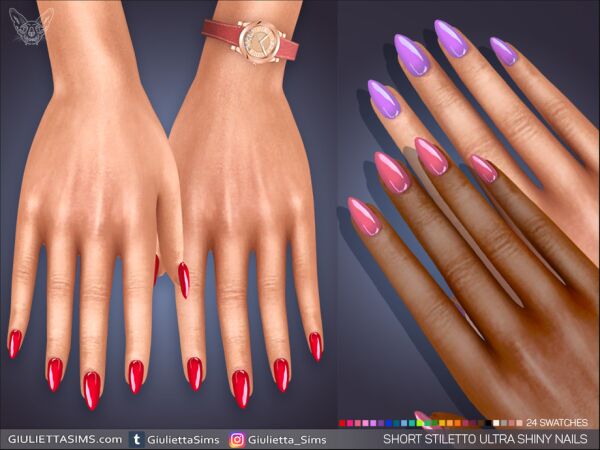 Stunning Short Stiletto Nails for Your Sims Sims 4 CC