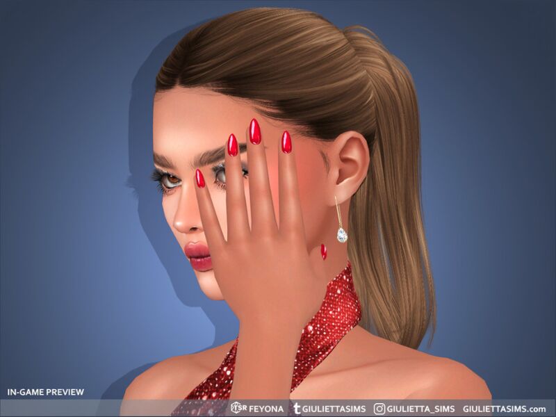 sims 4 cc short stiletto ultra shiny nails 2