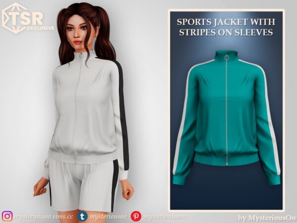 Stylish Sports Jacket with Stripes Sims 4 CC