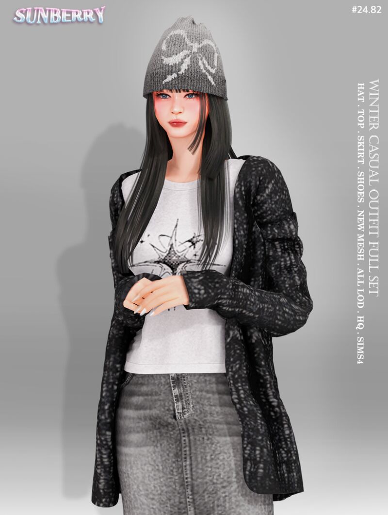 sims 4 cc sunberry 24 82 winter casual outfit full set 4