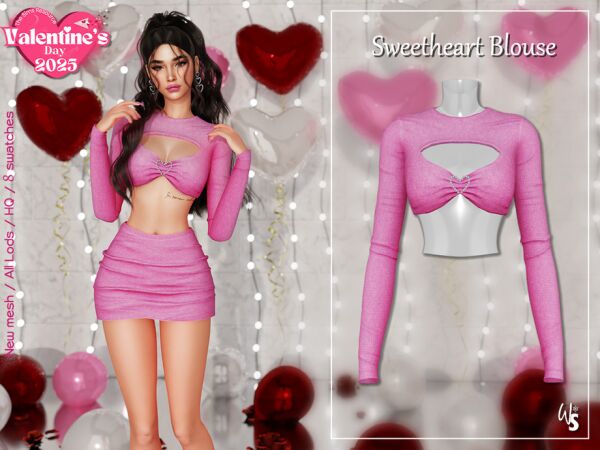 Sweetheart SET – Blouse By Wisteriasims Sims 4 CC