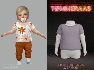 Tømmeraas | Simple Tee for Infants Sims 4 CC