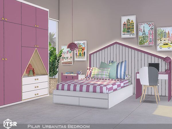 Urbanitas Bedroom by Pilar Sims 4 CC