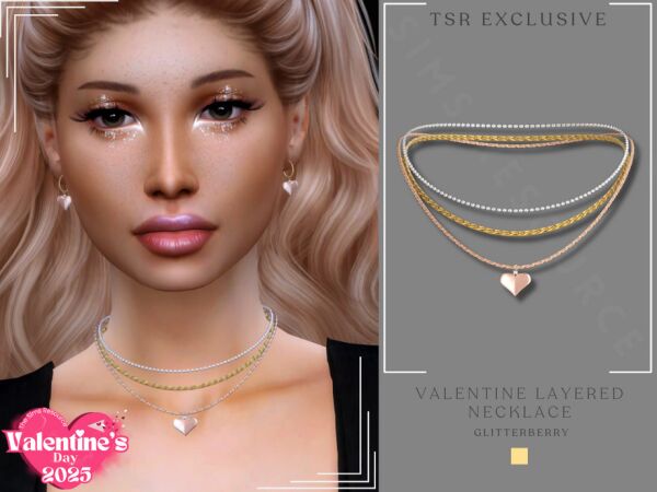 Stunning Valentine Layered Necklace Sims 4 CC