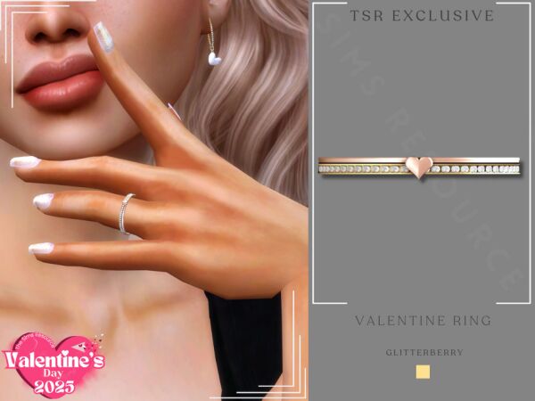 Stunning Valentine Ring for Sims Sims 4 CC