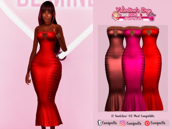 Valentine’s Day Dress N2 by Couquett Sims 4 CC