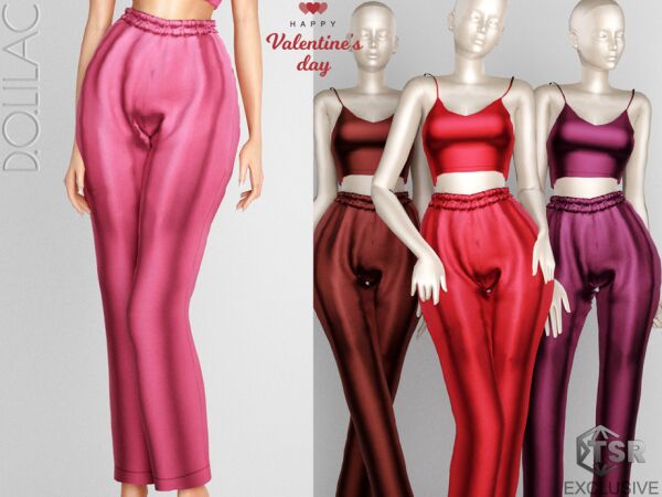 Valentine’s Day Satin Pyjama Set Sims 4 CC