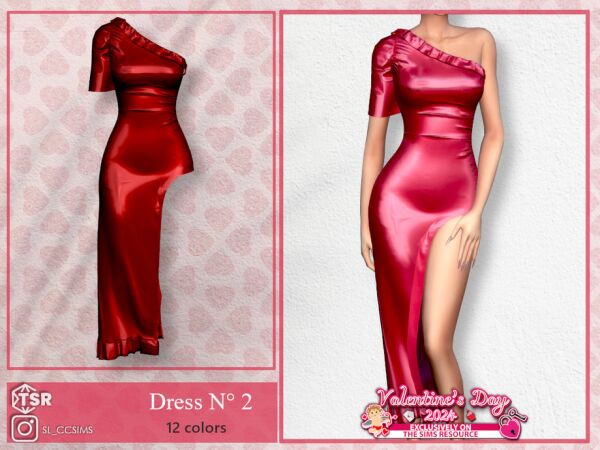 Charming Valentine’s Day Dress for Sims Sims 4 CC