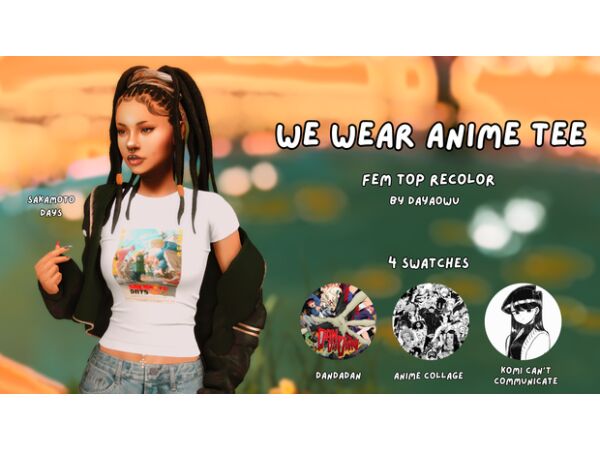 We Wear Anime Tee by Dayaowu Sims 4 CC