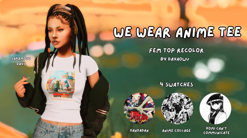 sims 4 cc we wear anime tee by dayaowu 2