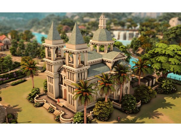 Stunning Wedding Cathedral with Cemetery Sims 4 CC