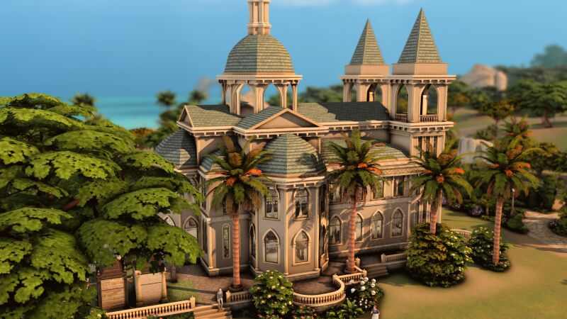 sims 4 cc wedding cathedral with cemetery by plumbobkingdom 3