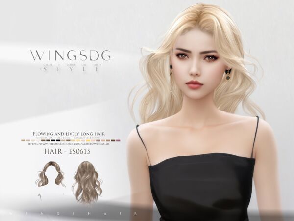 Flowing and Lively Long Hair by Wingssims Sims 4 CC