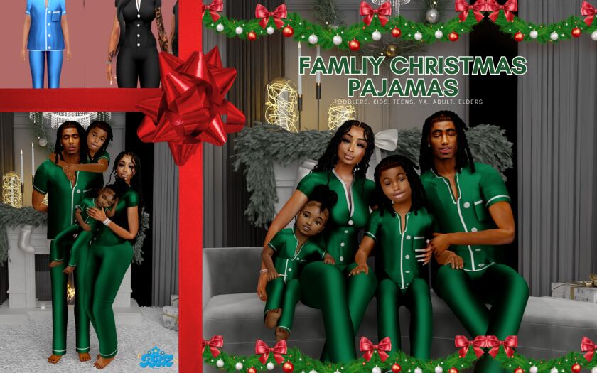 Family Christmas Pajamas 😴 Sims 4 CC